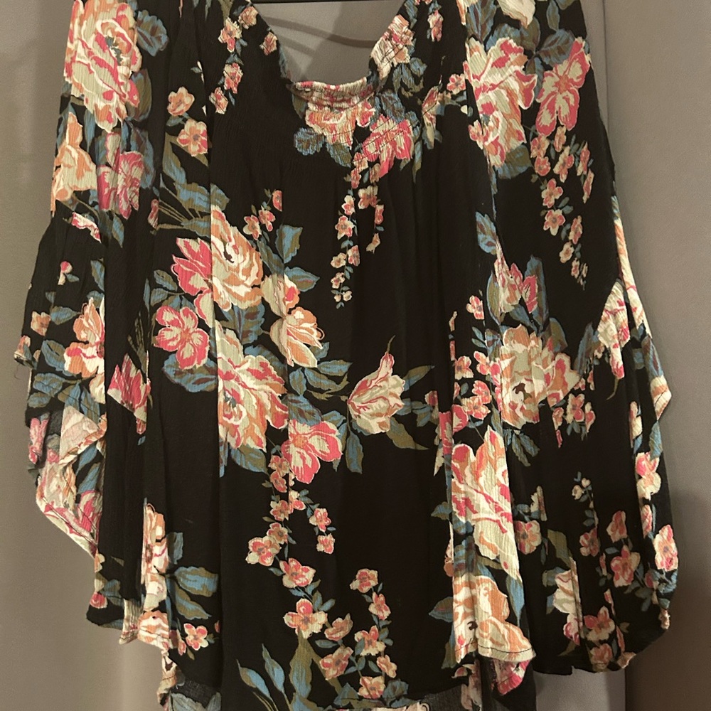 Floral Black Women's Top
